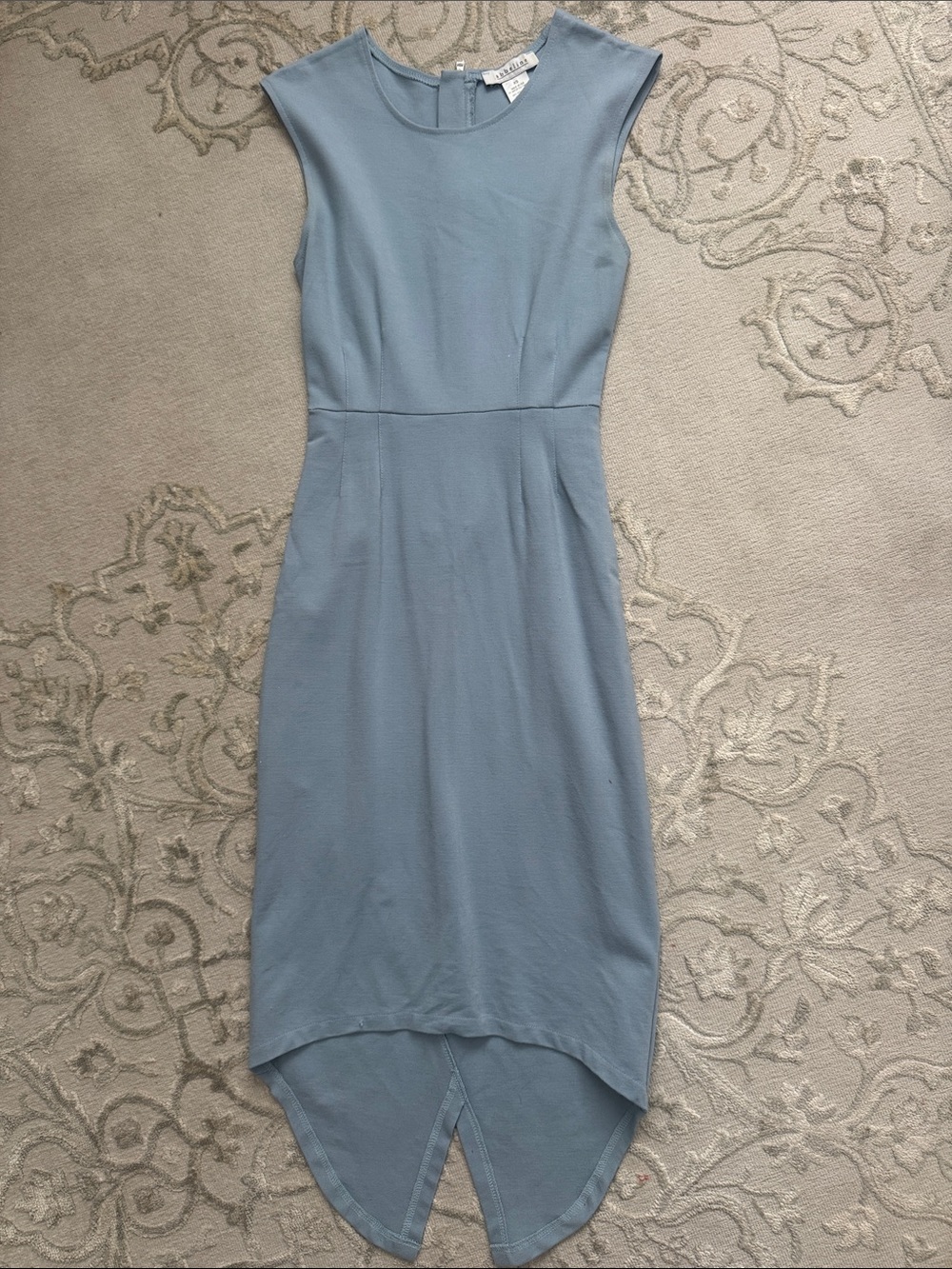 bobeau Dusty Blue Asymmetrical Hem Sheath Dress